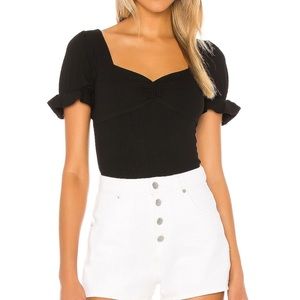 Privacy Please Ribbed Black Top